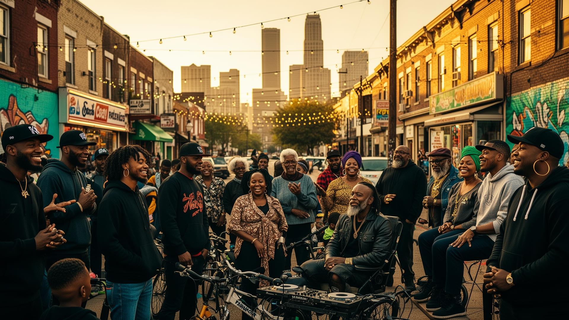 Multigenerational Black community gathered at a West Dallas wellness fair